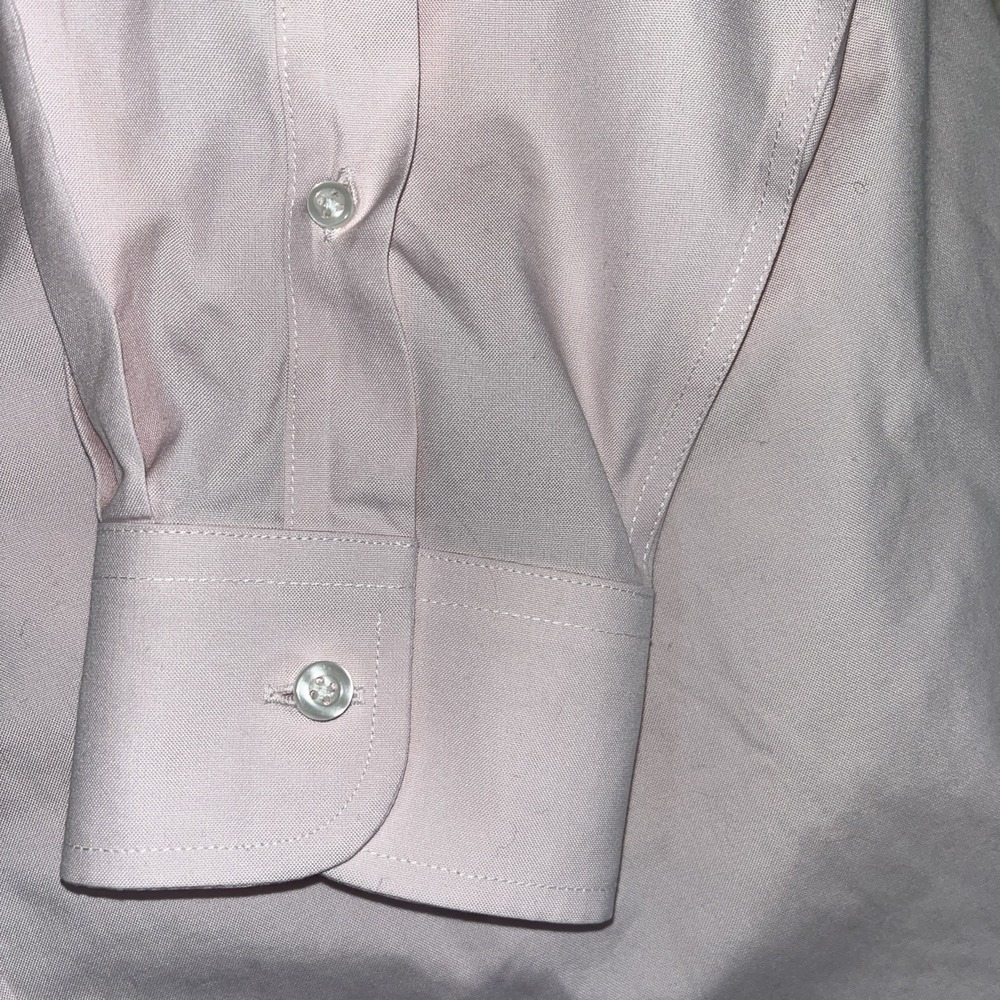 Roundtree & Yorke Gold Label Mens 16.5 Pink Long Sleeve Dress Shirt - Picture 16 of 16